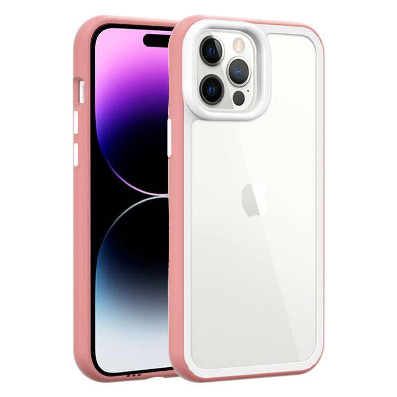 For iPhone 14 Pro Max Clear Phone Case Hard Acrylic Back + Colorful TPU Frame Droppoof Cover For iPhone 14 Pro Max Clear Phone Case Hard Acrylic Back + Colorful TPU Frame Droppoof Cover